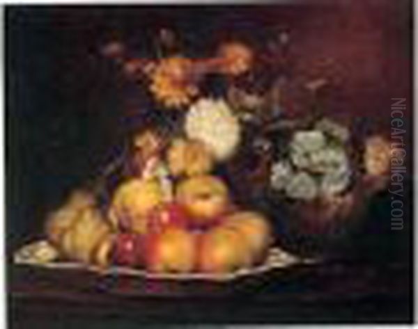 Corbeille De Fruits Oil Painting by Joseph Bail