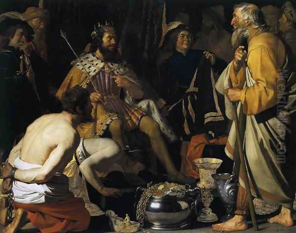 Solon and Croesus 1624 Oil Painting by Gerrit Van Honthorst