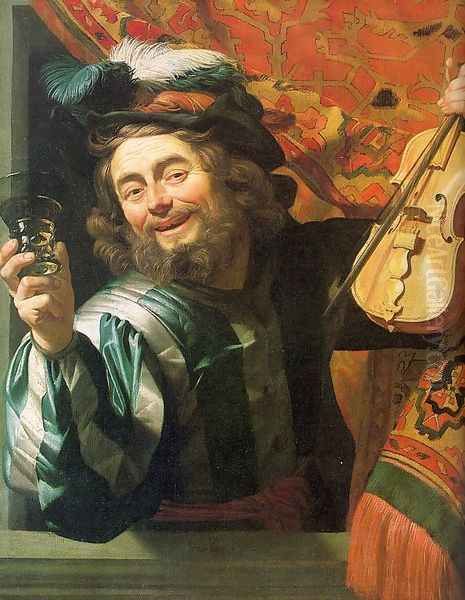 The Merry Fiddler 1623 Oil Painting by Gerrit Van Honthorst