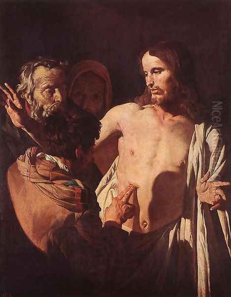 The Incredulity of St Thomas c. 1620 Oil Painting by Gerrit Van Honthorst