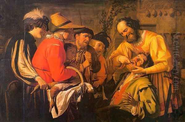 The Tooth Puller 1628 Oil Painting by Gerrit Van Honthorst