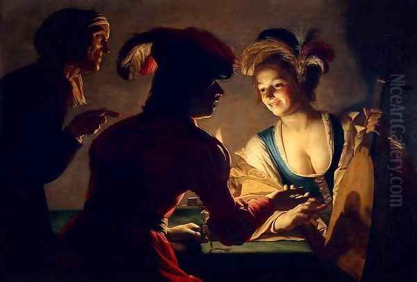 The Procuress Oil Painting by Gerrit Van Honthorst