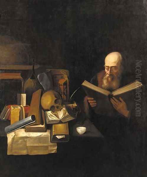 A philosopher in his study Oil Painting by Gerrit Van Honthorst