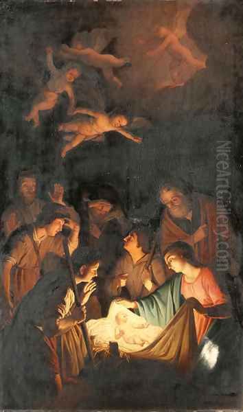 Adoration of the shepherds Oil Painting by Gerrit Van Honthorst