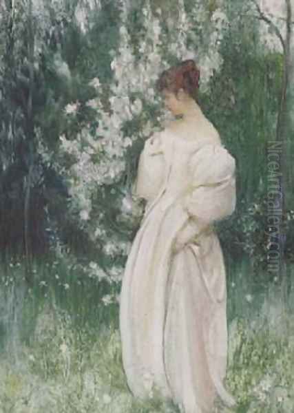 Contemplation Oil Painting by Arthur Hacker