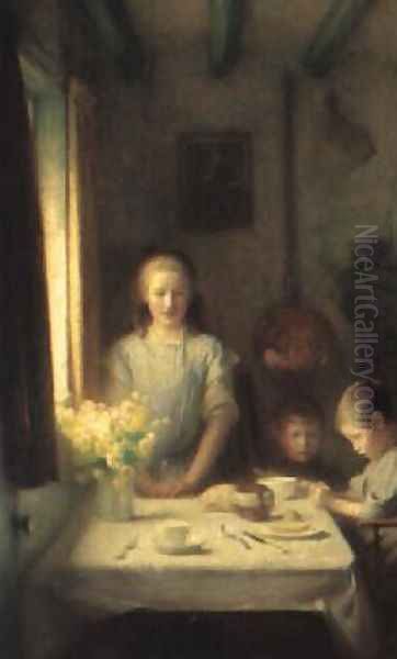 The little mother Oil Painting by Arthur Hacker