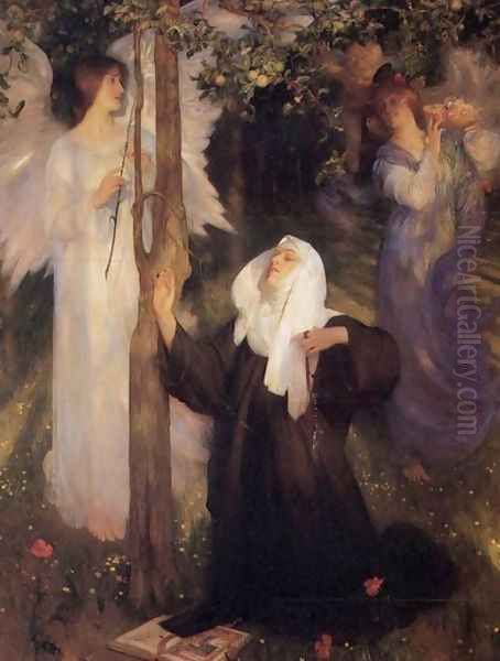 The Cloister or the World? Oil Painting by Arthur Hacker