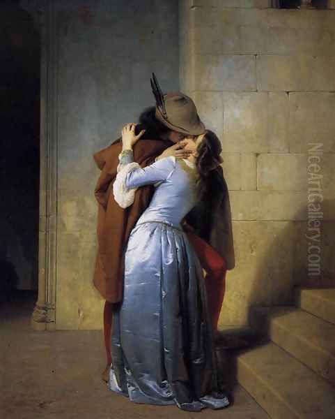 The Kiss 1859 Oil Painting by Francesco Paolo Hayez