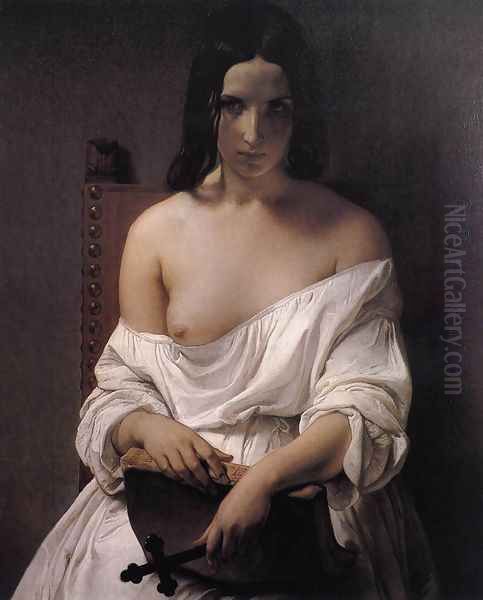 Meditation on the History of Italy 1850 Oil Painting by Francesco Paolo Hayez