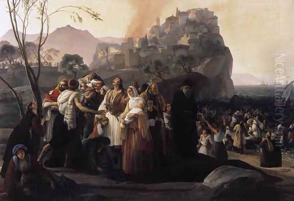 The Refugees of Parga 1831 Oil Painting by Francesco Paolo Hayez