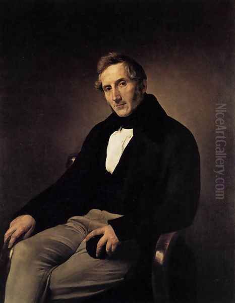 Portrait of Alessandro Manzoni 1841 Oil Painting by Francesco Paolo Hayez