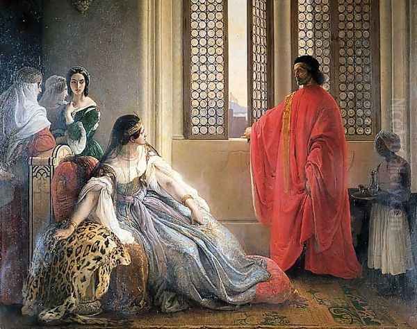 Caterina Cornaro Deposed from the Throne of Cyprus Oil Painting by Francesco Paolo Hayez