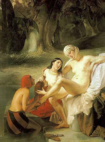 Bathsheba at Her Bath Oil Painting by Francesco Paolo Hayez