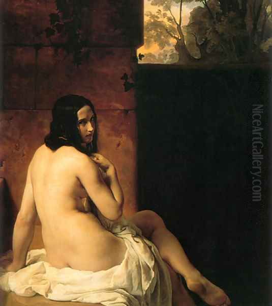 Susanna al bagno 1850 Oil Painting by Francesco Paolo Hayez