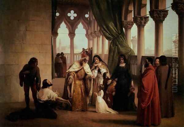 The Two Foscari Oil Painting by Francesco Paolo Hayez