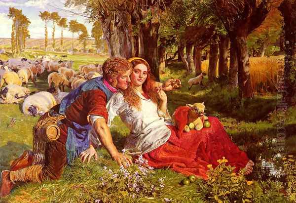 The Hireling Shepherd Oil Painting by William Holman Hunt