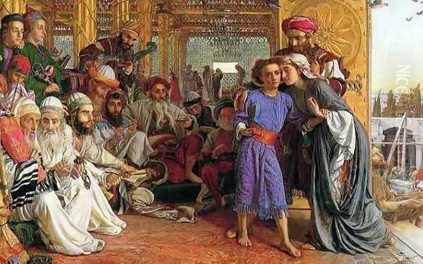 The Finding of the Saviour in the Temple Oil Painting by William Holman Hunt