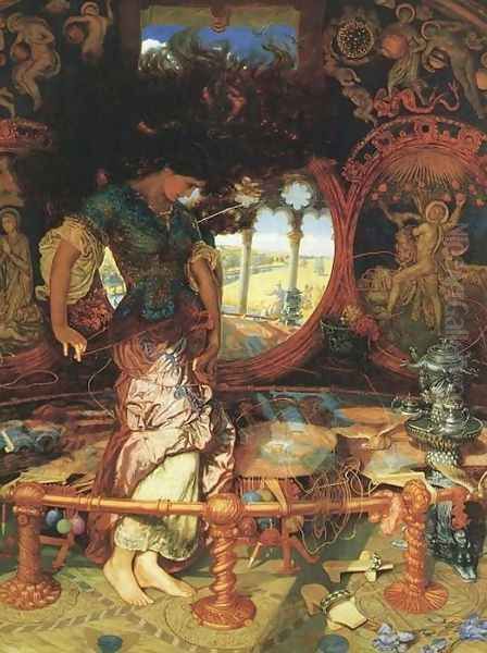 The Lady of Shalott Oil Painting by William Holman Hunt