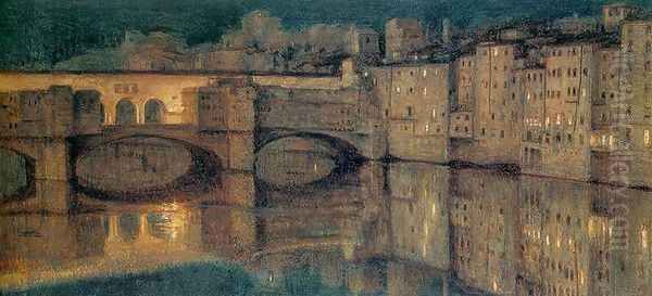 The Ponte Vecchio Oil Painting by William Holman Hunt