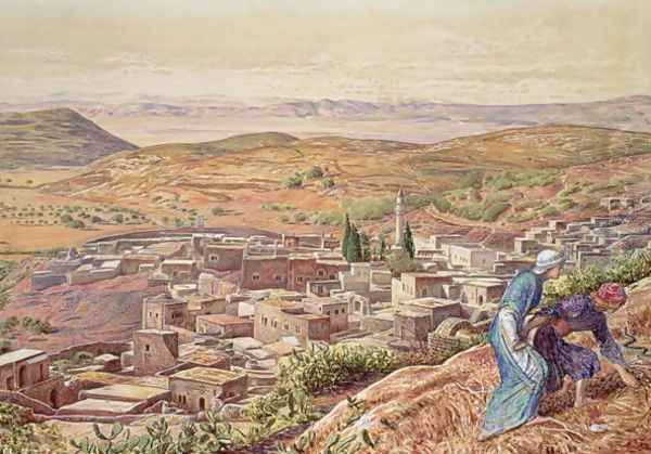 Distant View of Nazareth Oil Painting by William Holman Hunt