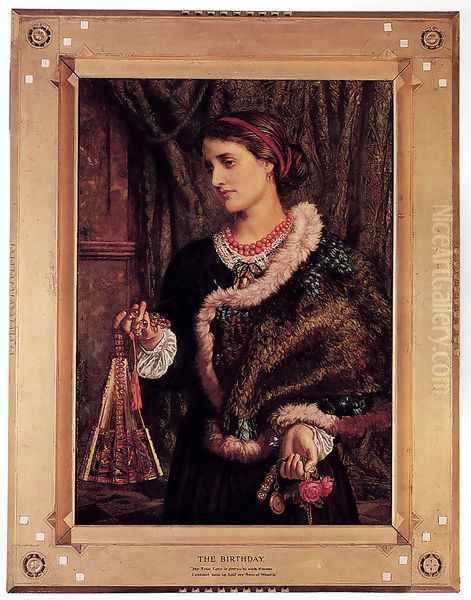 The Birthday: A Portrait Of The Artist's Wife, Edith Oil Painting by William Holman Hunt