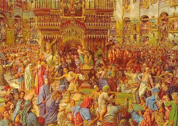 The Miracle of the Sacred Fire, Church of the Holy Sepulchre Oil Painting by William Holman Hunt