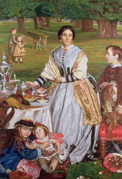 Lady Fairbairn with her Children Oil Painting by William Holman Hunt