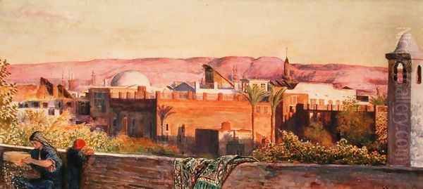 Cairo Sunset on the Gebel Mokattum Oil Painting by William Holman Hunt