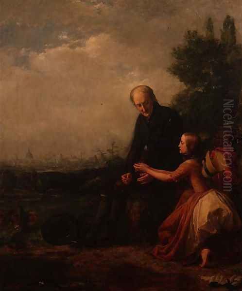 Little Nell and her Grandfather Oil Painting by William Holman Hunt