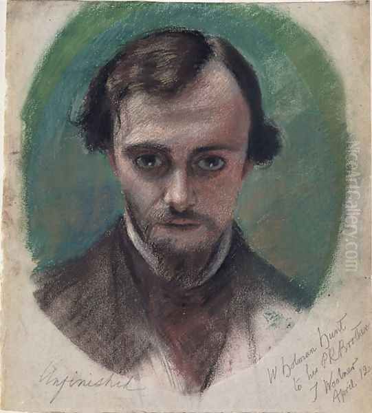 Portrait of Dante Gabriel Rossetti 1828-82 Oil Painting by William Holman Hunt