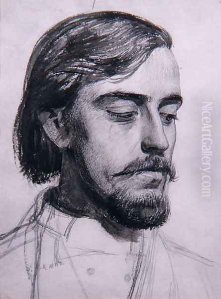 Study for the Head of Valentine Oil Painting by William Holman Hunt