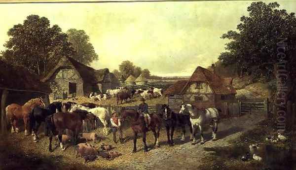 An English Homestead 2 Oil Painting by John Frederick Herring Snr