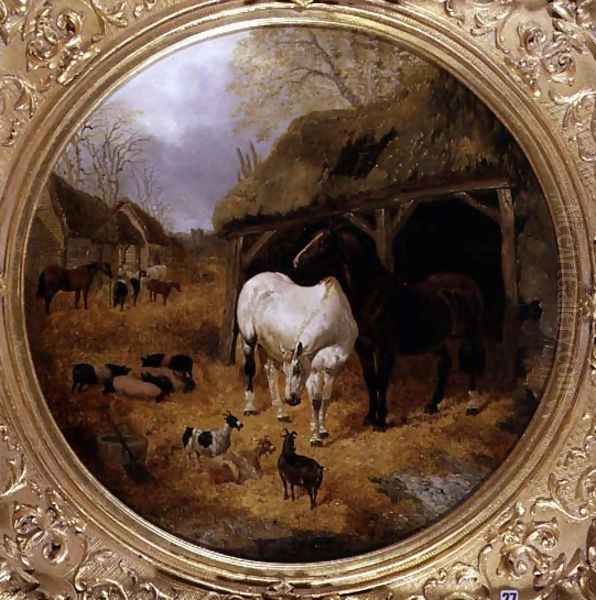 Farmstead, 1851 Oil Painting by John Frederick Herring Snr