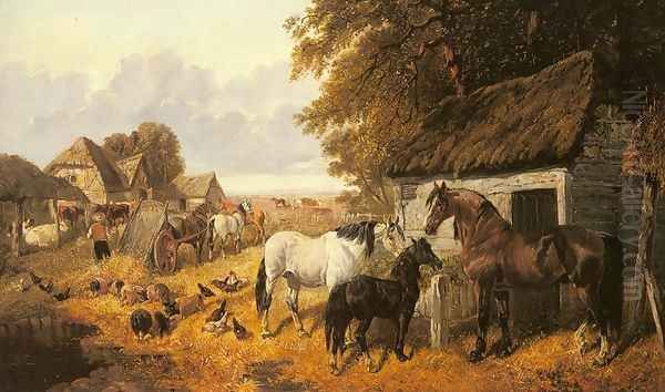 Bringing in the Hay Oil Painting by John Frederick Herring Snr