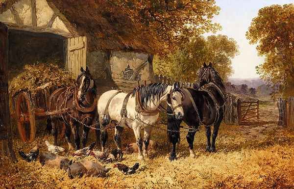 The Hay Cart Oil Painting by John Frederick Herring Snr