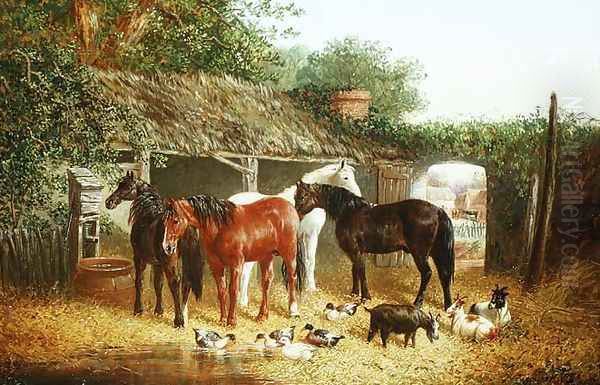 Farmyard Companions Oil Painting by John Frederick Herring Snr