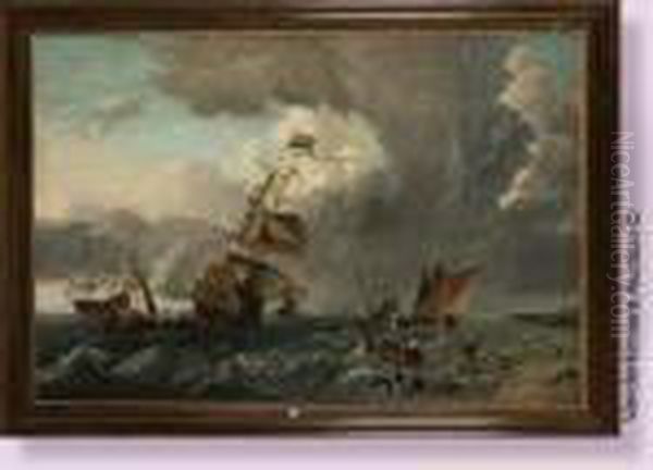 Marine De Haute Mer Oil Painting by Ludolf Backhuysen