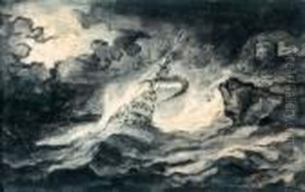 Navire Dans La Tempete Oil Painting by Ludolf Backhuysen