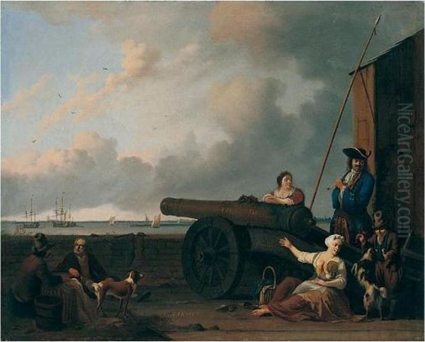 On The Blaauwhoofd At Amsterdam Oil Painting by Ludolf Backhuysen