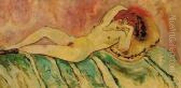 Nudo Femminile Oil Painting by Lev Samoilovich Bakst