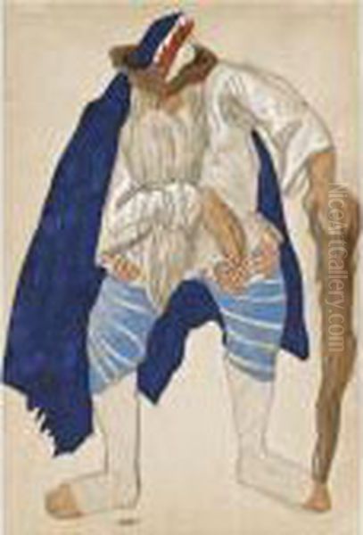 Costume Design For Sadko Oil Painting by Lev Samoilovich Bakst