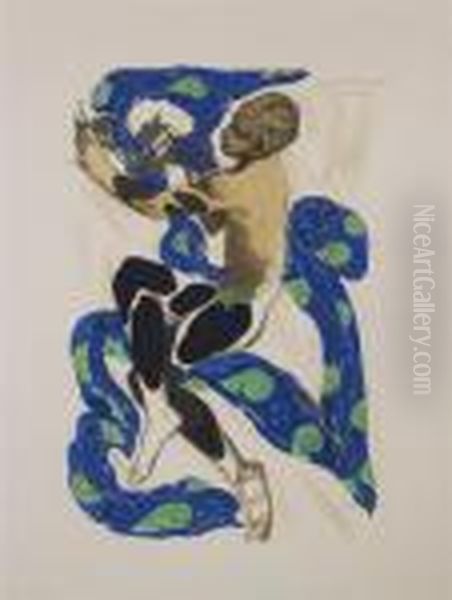 Nijinsky In L'apres-midi D'un Faune Oil Painting by Lev Samoilovich Bakst