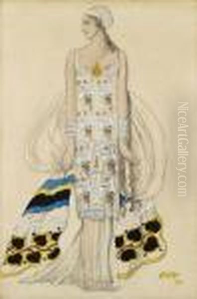 Costume D'ida Rubinstein Oil Painting by Lev Samoilovich Bakst