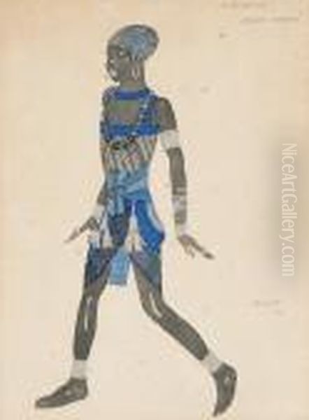 A Costume Design For Cleopatre: Le Petit Negrillon Oil Painting by Lev Samoilovich Bakst