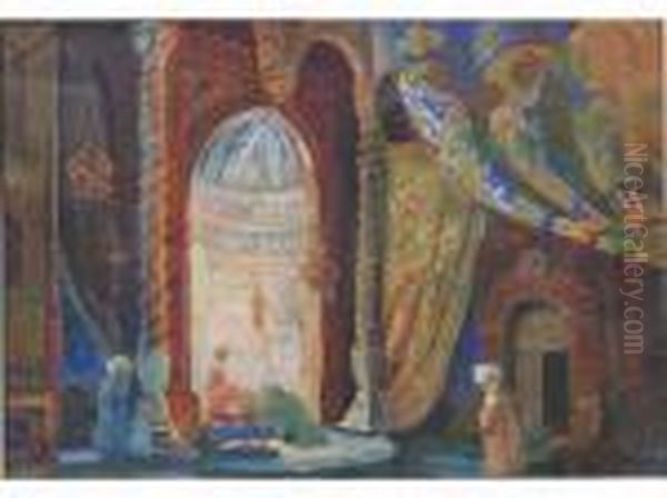 Salon Descheherazade Oil Painting by Lev Samoilovich Bakst