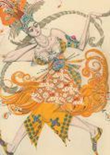 Programme Du Theatre National De L'opera Oil Painting by Lev Samoilovich Bakst