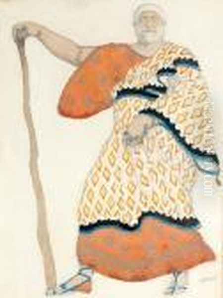 Costume Design For Oedipus At Colonnus: Theseus Oil Painting by Lev Samoilovich Bakst