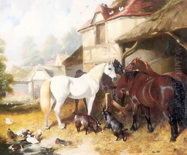 A Farmyard Scene 2 Oil Painting by John Frederick Herring Snr