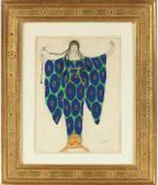 Costume Design For Femmes Du Peuple (women Of The Multitude) In Helene De Sparte Oil Painting by Lev Samoilovich Bakst