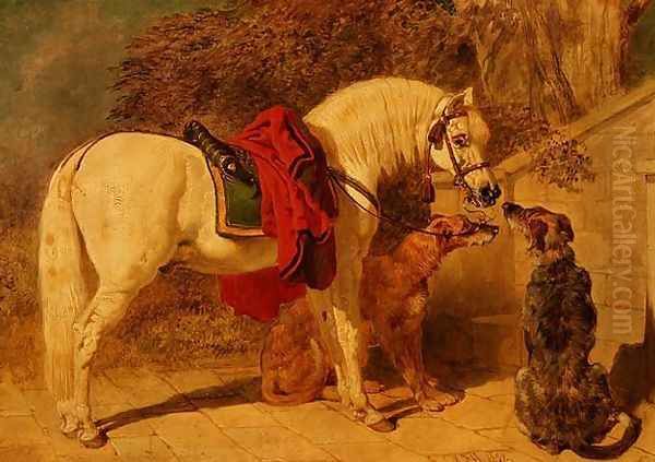 The Squire's Pets Oil Painting by John Frederick Herring Snr